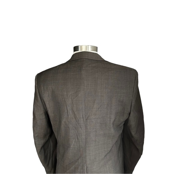 Ralph Lauren Brown Crosshatch Pattern 2-Button 100% Wool Suit Jacket Sz 42L Coat - Picture 5 of 12